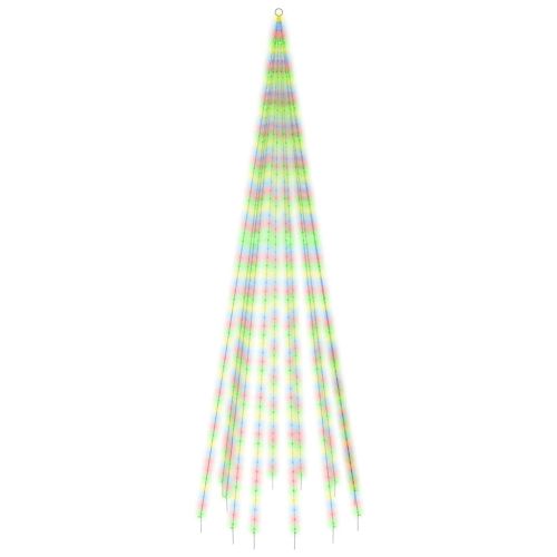 Коледна елха на флагщок, цветно, 732 LED, 500 см