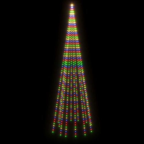 Коледна елха на флагщок, цветно, 732 LED, 500 см