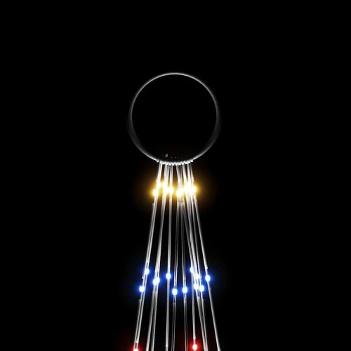 Коледна елха на флагщок, цветно, 732 LED, 500 см