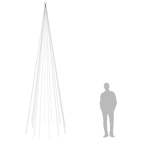 Коледна елха на флагщок, цветно, 732 LED, 500 см