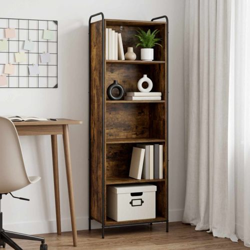 Шкаф за книги 55,5 x 33 x 174 см Инженерна дървесина Опушен дъб