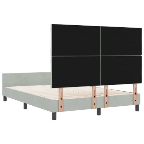 Легло с пружинирана основа Светлосиво 140 x 200 cm Кадифе