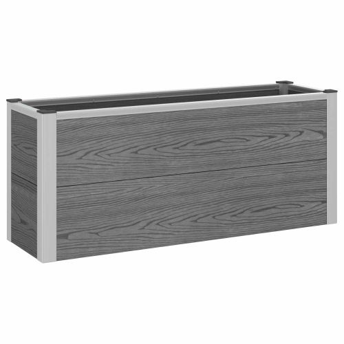 Градинска повдигната леха Сиво 100 x 30 x 42 см WPC и алуминий