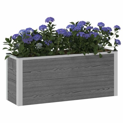 Градинска повдигната леха Сиво 100 x 30 x 42 см WPC и алуминий