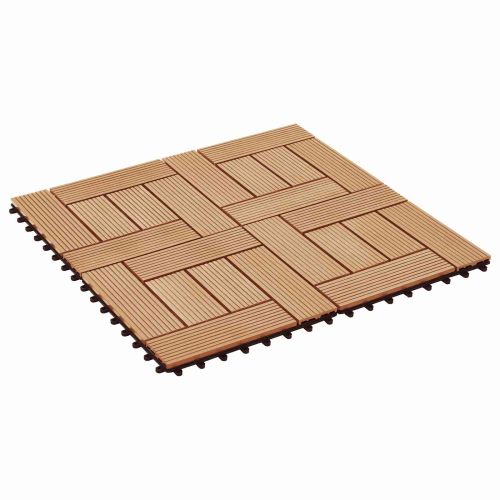 Плочка за decking 11 бр. Тик 30 x 30 cm WPC
