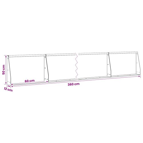 Задържащи стени 6 бр. 60 x 12 x 50 см Стомана Бяло