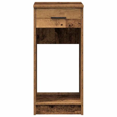 Стойка за компютърна кула с чекмедже старо дърво 35x45x77 см