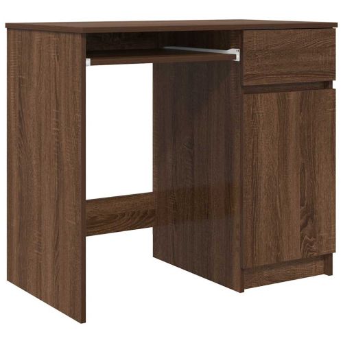 Бюро, кафяв дъб, 86x49x76 см, инженерно дърво