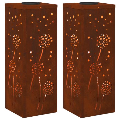Соларна LED светлина за пътека 2 бр. Топло бяло 18 x 18 x 50 см