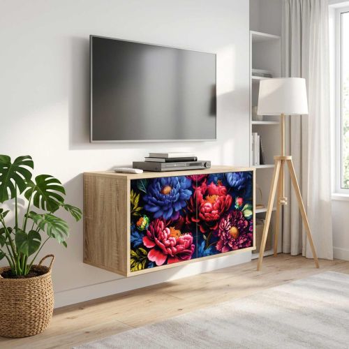 Стенен телевизионен шкаф KIEL 69 x 33 x 40 см Дъб сонома