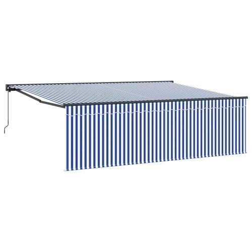 Прибираща се тента Синьо и бяло 400 × 300 cm