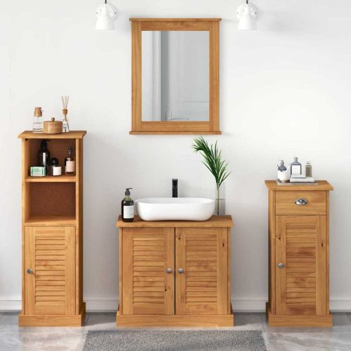 Комплект мебели за баня VIGO 4 бр. Меден кафяв 37 x 34 x 110 см