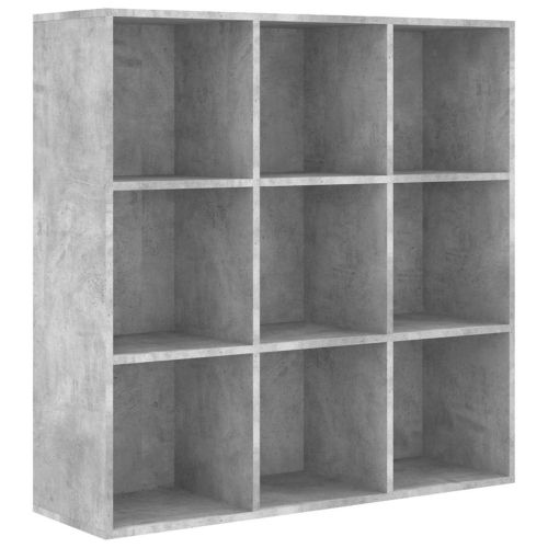 Шкаф библиотека, бетонно сив, 98x29x97,5 см, инженерно дърво
