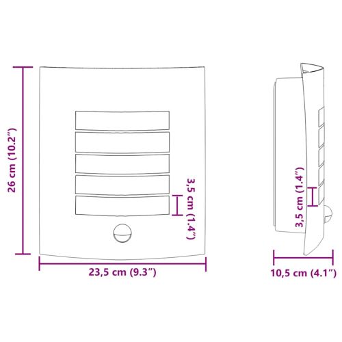 Външна стенна лампа Черно 23,5 x 9 x 26 см