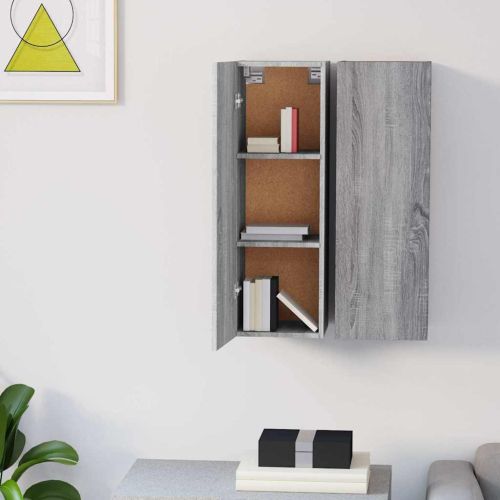 ТВ шкафове, 2 бр, сив сонома, 30,5x30x90 см, инженерно дърво