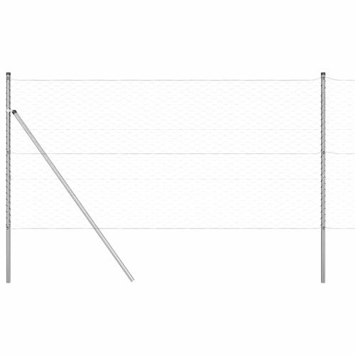 Шестоъгълно фиксиране на ограда за земята 50 x 1,4 м Сребристо