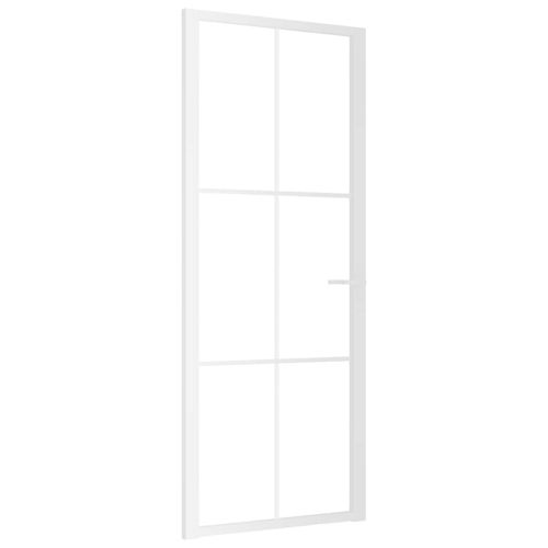 Интериорна врата 83x201,5 см бяла ESG стъкло и алуминий