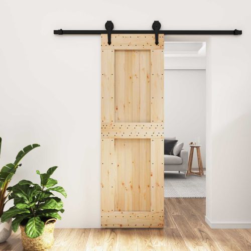 Преплъзваща се врата Естествено и черно 70 x 210 cm