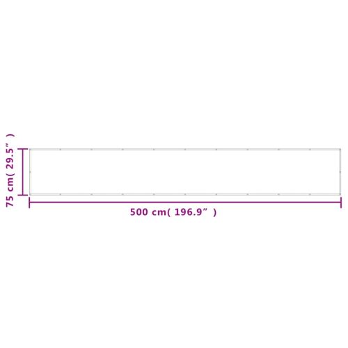 Балконски параван, светлосив, 75x500 см, 100% полиестер оксфорд