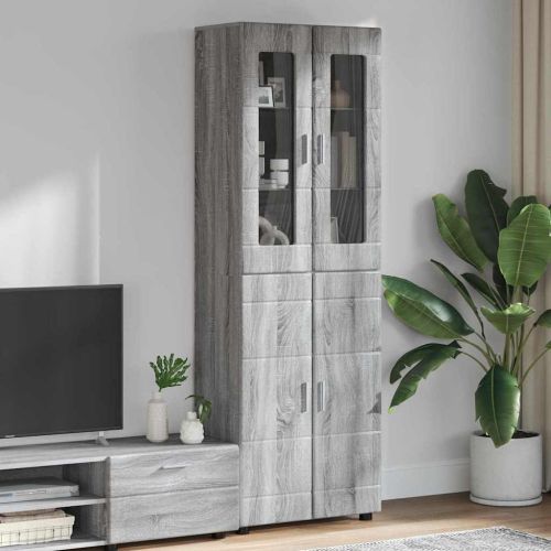 Висок шкаф FLORIN 60 x 35 x 182 см Сив Сонома
