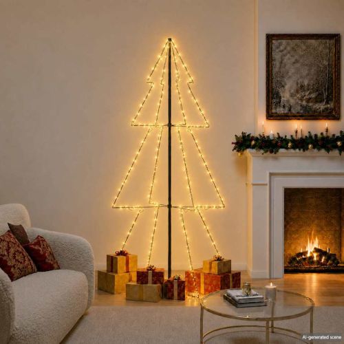 Коледна елха конус, 300 LED, за закрито и открито, 120x220 см