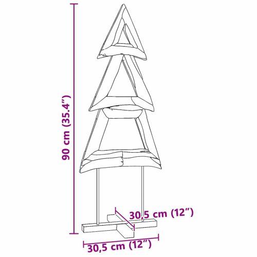 Коледно дърво Кафяво 90 cm Тиково дърво масив