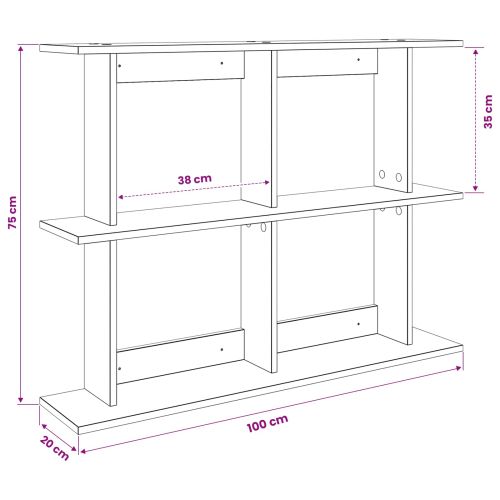 Стенен рафт Монтиране на стена Сив Сонома 100 x 20 x 75 см