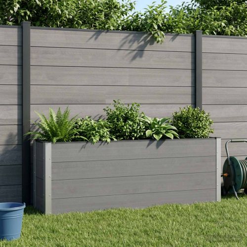 Градинска повдигната леха 2 бр. Черно 200 x 30 x 72 см