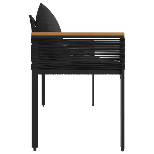 Външна пейка 2 -Seater 117 x 54 x 74.5 см полиратан Черно