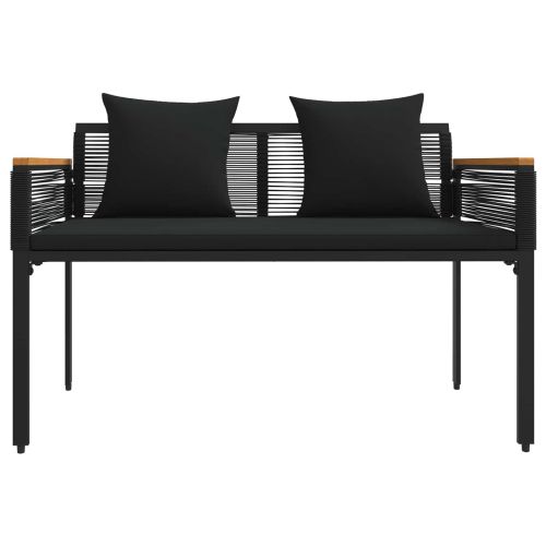 Външна пейка 2 -Seater 117 x 54 x 74.5 см полиратан Черно