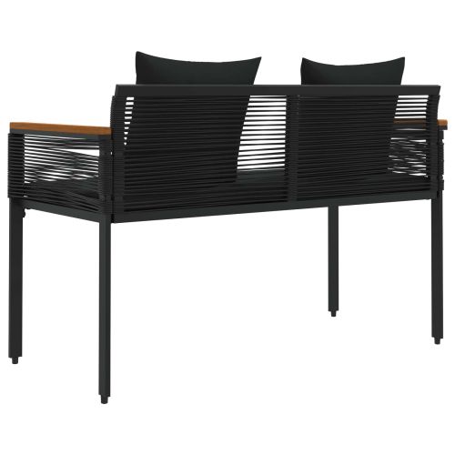 Външна пейка 2 -Seater 117 x 54 x 74.5 см полиратан Черно