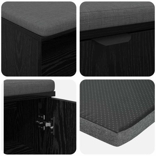 Пейка за коридор с възглавница с рафт Черен Дъб 60 x 38 x 46 см