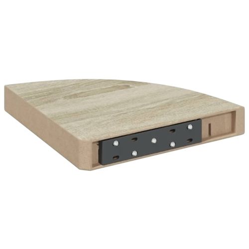Окачени ъглови рафтове, 2 бр, дъб, 25x25x3,8 см, МДФ