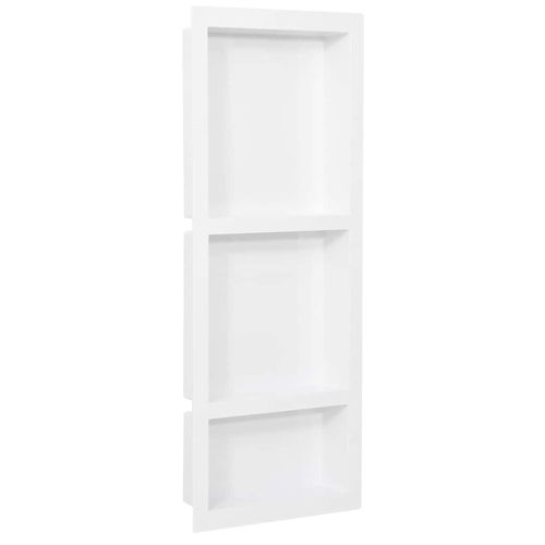 Ниша за баня с 3 отделения, бял гланц, 41x99x9 см