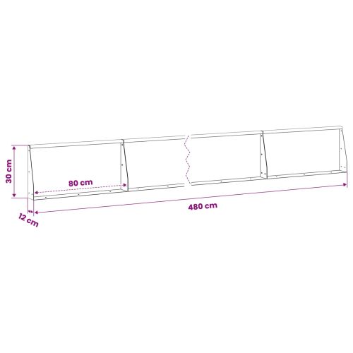 Задържащи стени 6 бр. 80 x 12 x 30 см Стомана Антрацит