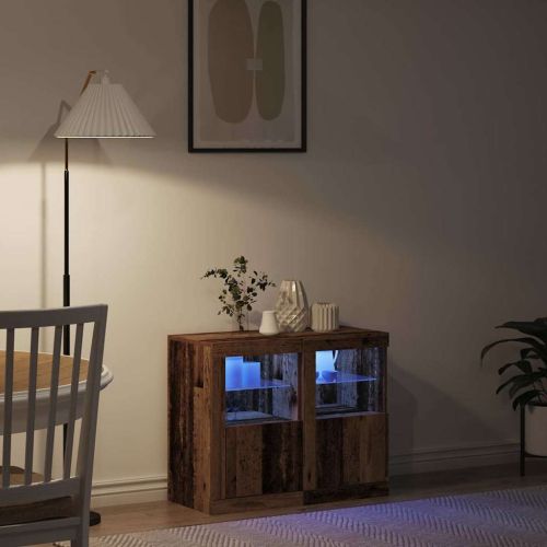 LED конзолна маса 2 бр. 41 x 37 x 67 см Инженерна дървесина