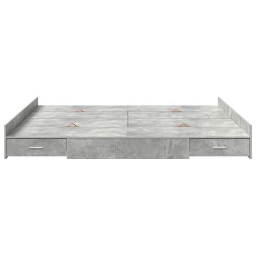 Легло с място за съхранение с врата Циментено сиво 200 x 200 cm
