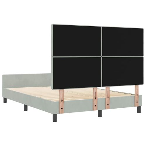 Легло с пружинирана основа Светлосиво 140 x 190 cm Кадифе