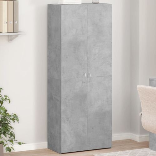 Шкаф за документи, бетонно сив, 60x32x153 см, инженерно дърво