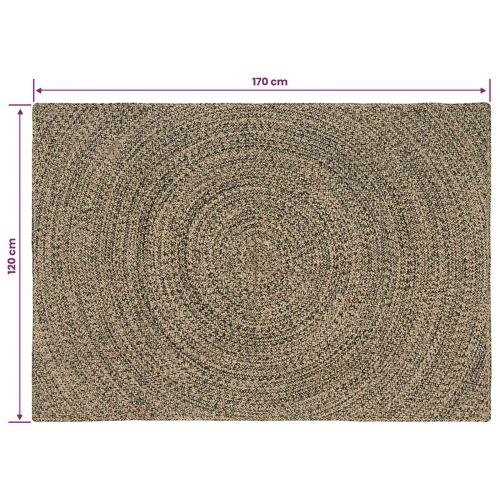 Килим за площ Естествено и черно 120 x 170 cm юта