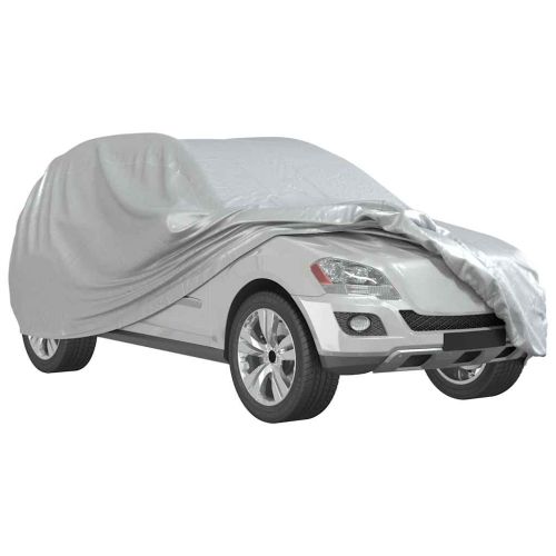 Покривало за кола, за SUV, с каишки, цяло, сребрист, M