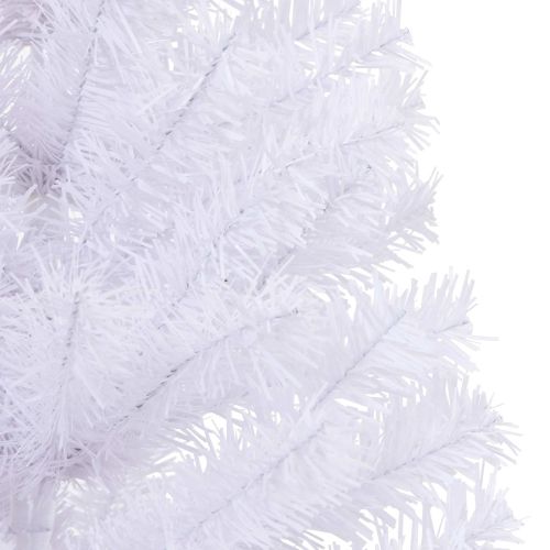 С изкуствено коледно дърво с поставка Бяло 120 cm PVC и Стомана