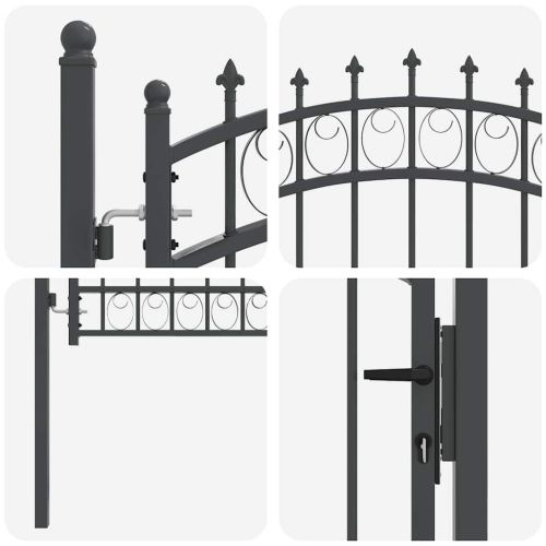 Оградна врата с шипове EMMEN 104 x 117 cm С ключалка