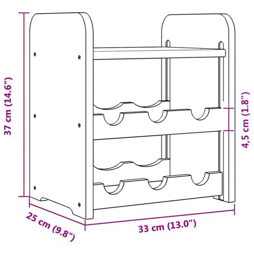 Поставка за вино с горна дъска 33x25x37 см масивен бор