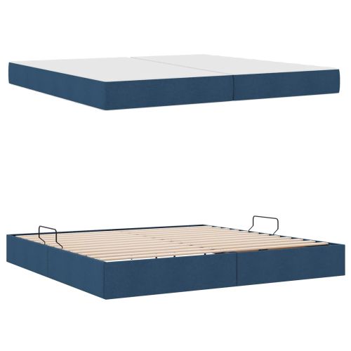 Легло с място за съхранение и матрак Синьо 200 x 200 cm