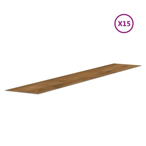 Стенни панели, с вид на дърво, кафяви, PVC, 2,06 м²