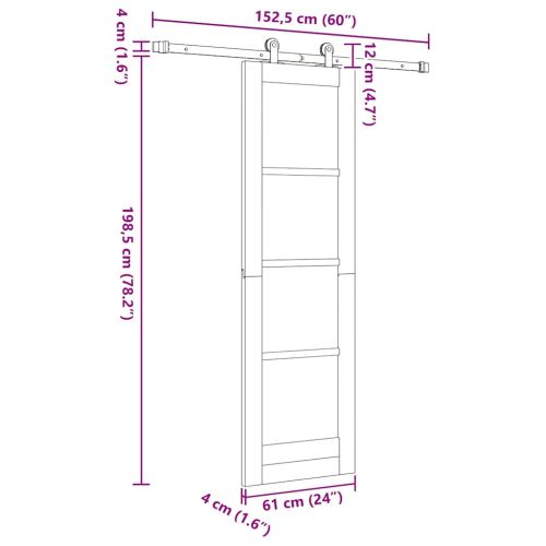 Преплъзваща се врата ORKDAL Естествен 61 x 198,5 см