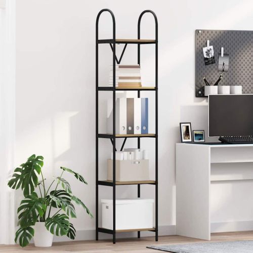 Рафт за книги 5 нива 40 x 30 x 183 см Инженерна дървесина Дъб