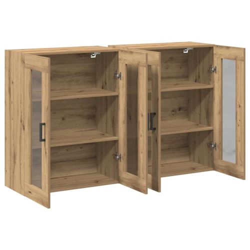 Стенни шкафове 2 бр. Дъб 69,5 x 34 x 90 см Инженерна дървесина