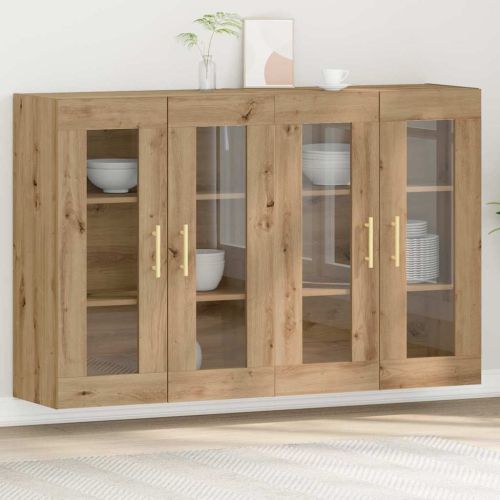 Стенни шкафове 2 бр. Дъб 69,5 x 34 x 90 см Инженерна дървесина